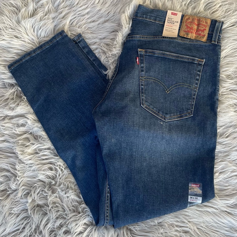 Levi's Men's Blue Jeans 502 Taper 36x32